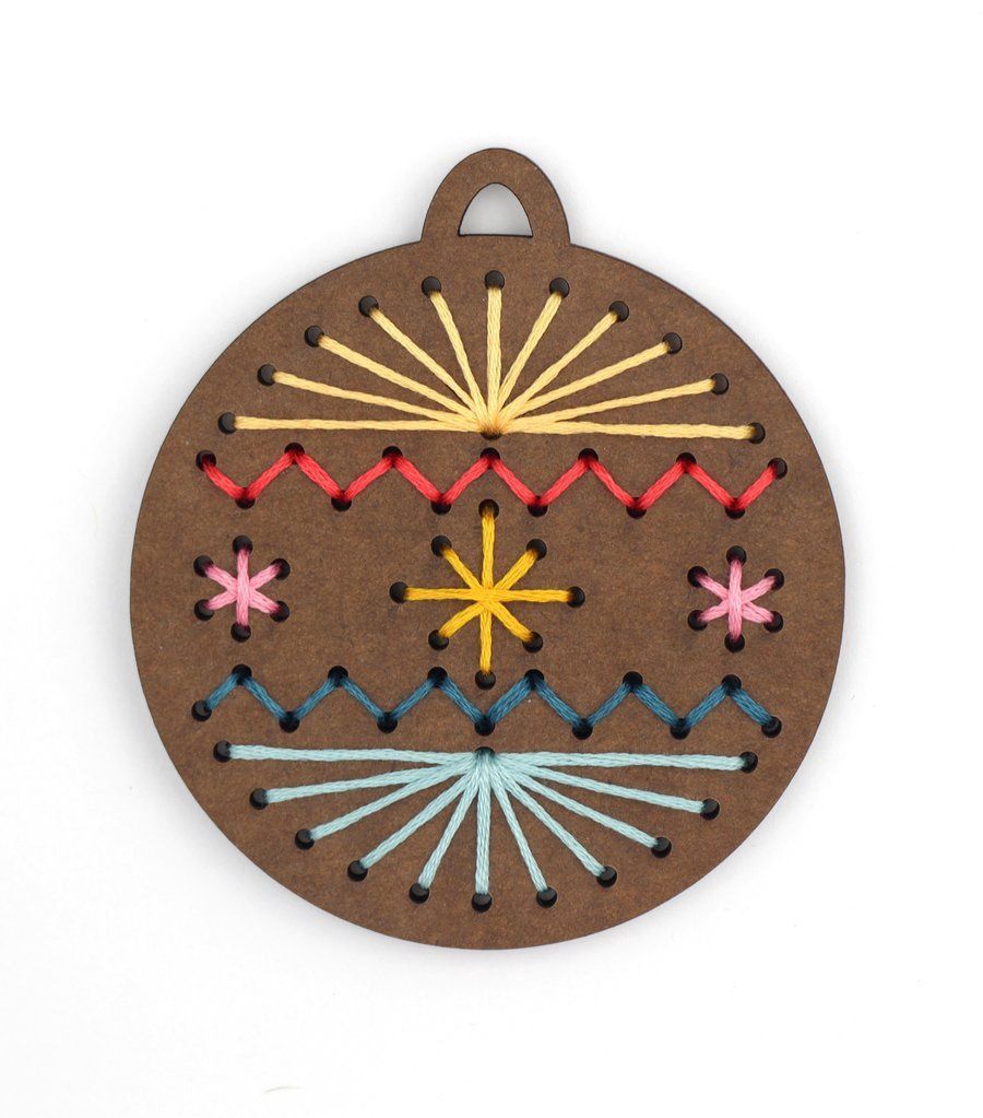 Gingerbread Ball DIY Embroidery Ornament Kit