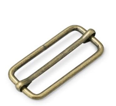 Bronze Tri - Glide Rectangle Slide Buckle Strap Adjuster  1-1/2"