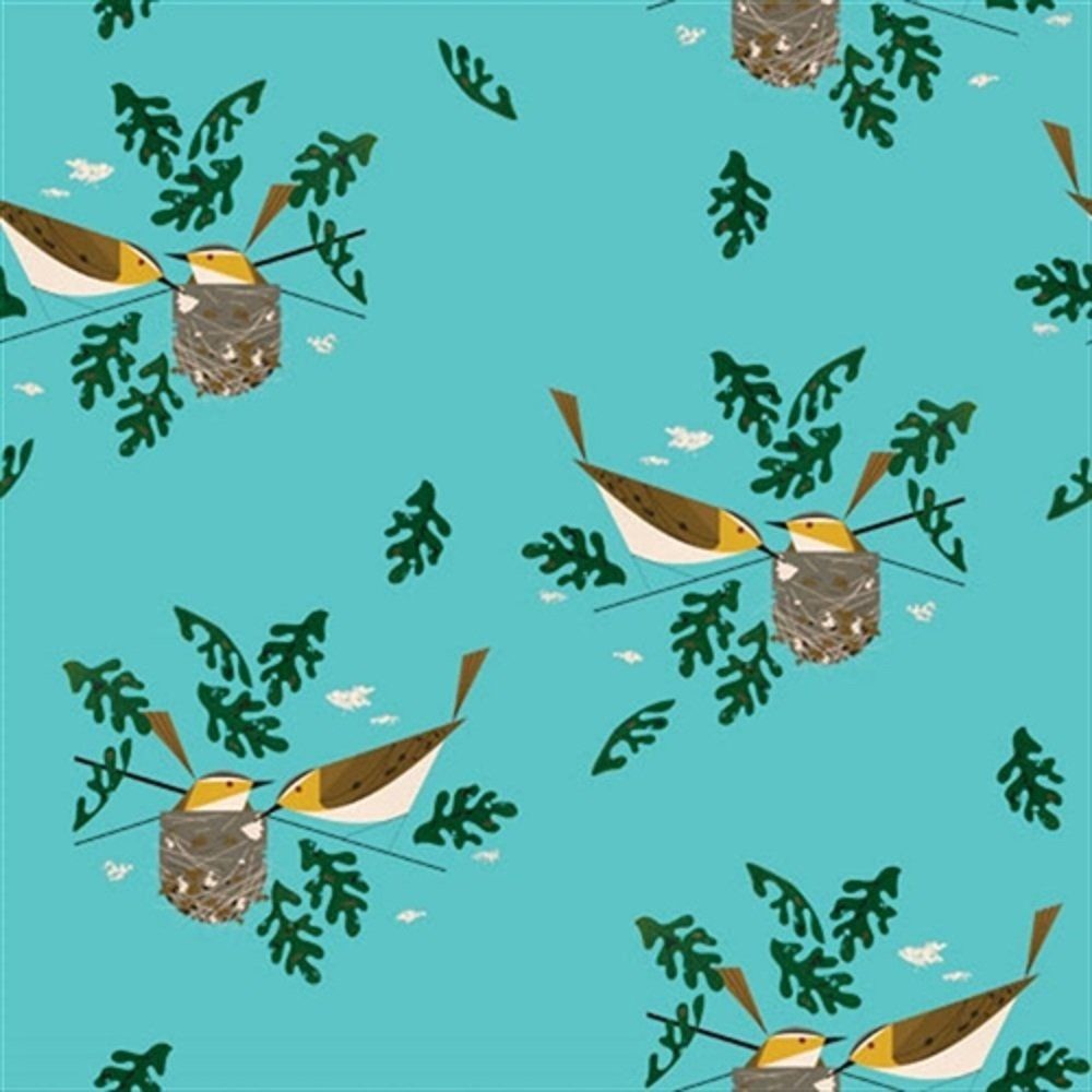 Charley Harper Red Eye Vireo Organic Cotton Canvas