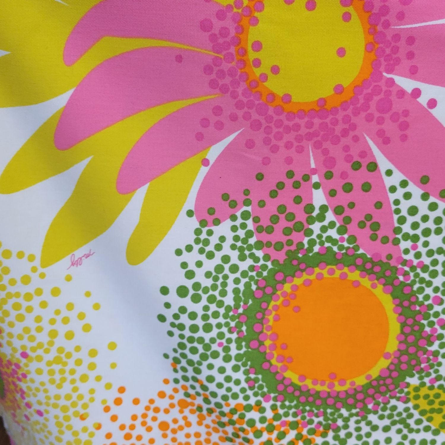 Cotton Canvas Retro  Flower