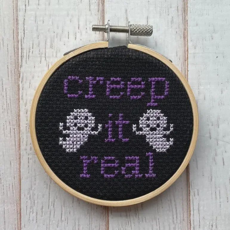 Creep It Real Counted Cross Stitch Kit Spot Colors