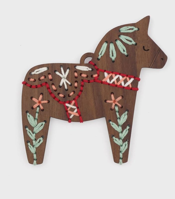 Dala Horse, DIY Stitched Ornament Kit - Kiriki Press