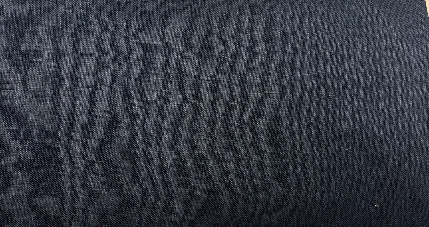 Dark Navy 100% Linen Solid