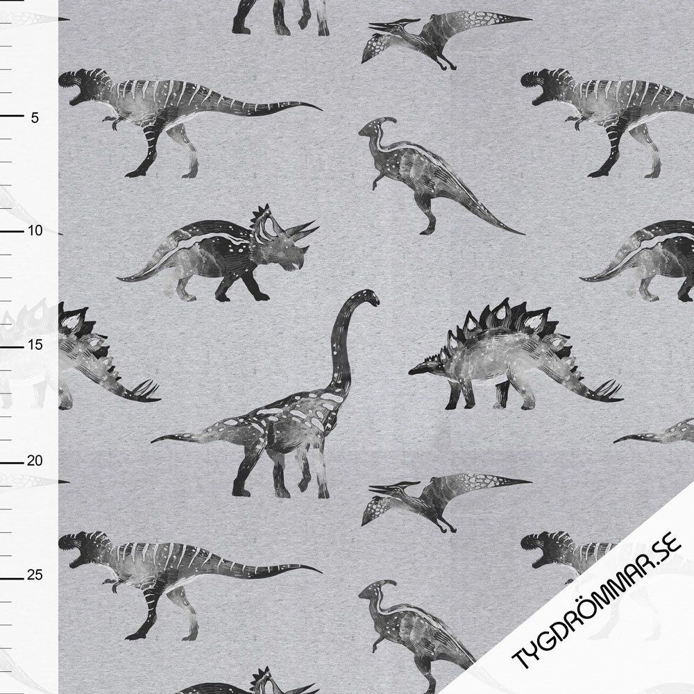 Dinosaur grey melange Knit Tygdrommar Swedish import