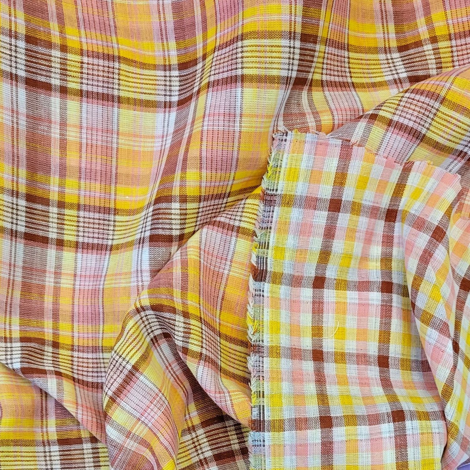 Double-Faced Yarn-Dyed Cotton Gauze - Red/Yellow Plaid
