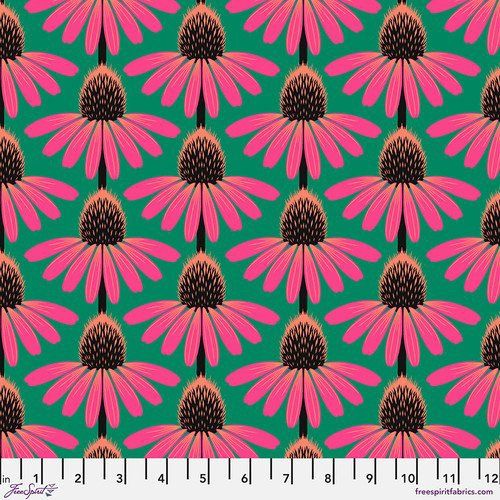 Echinacea Sunset Cotton Lawn Free Spirit Fabrics
