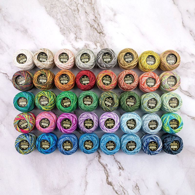 Eleganza Variegated 8wt Egyptian Perle Cotton Thread (Cool Tones 50 Colors) Wonderfil