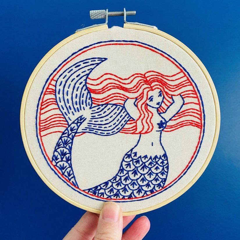 Embroidery Kit - Mermaid Hair Don't Care - Hook Line &amp; Tinker