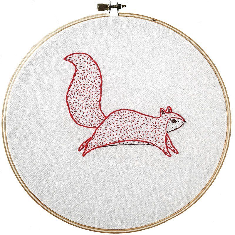Embroidery Sampler Gingiber Red Squirrel
