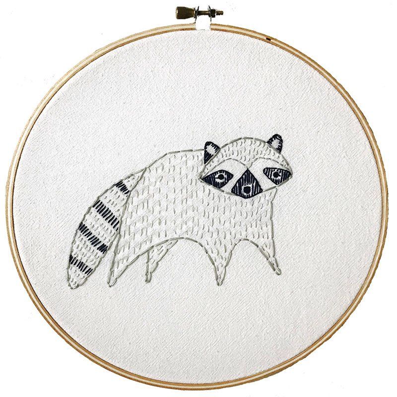 Embroidery Sampler Gingiber Raccoon