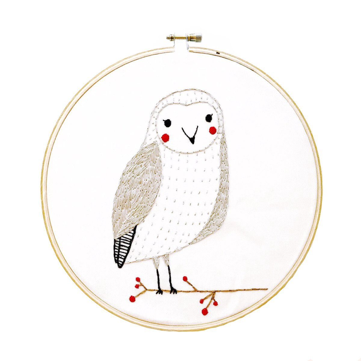 Embroidery Sampler Merriment Owl - Gingiber