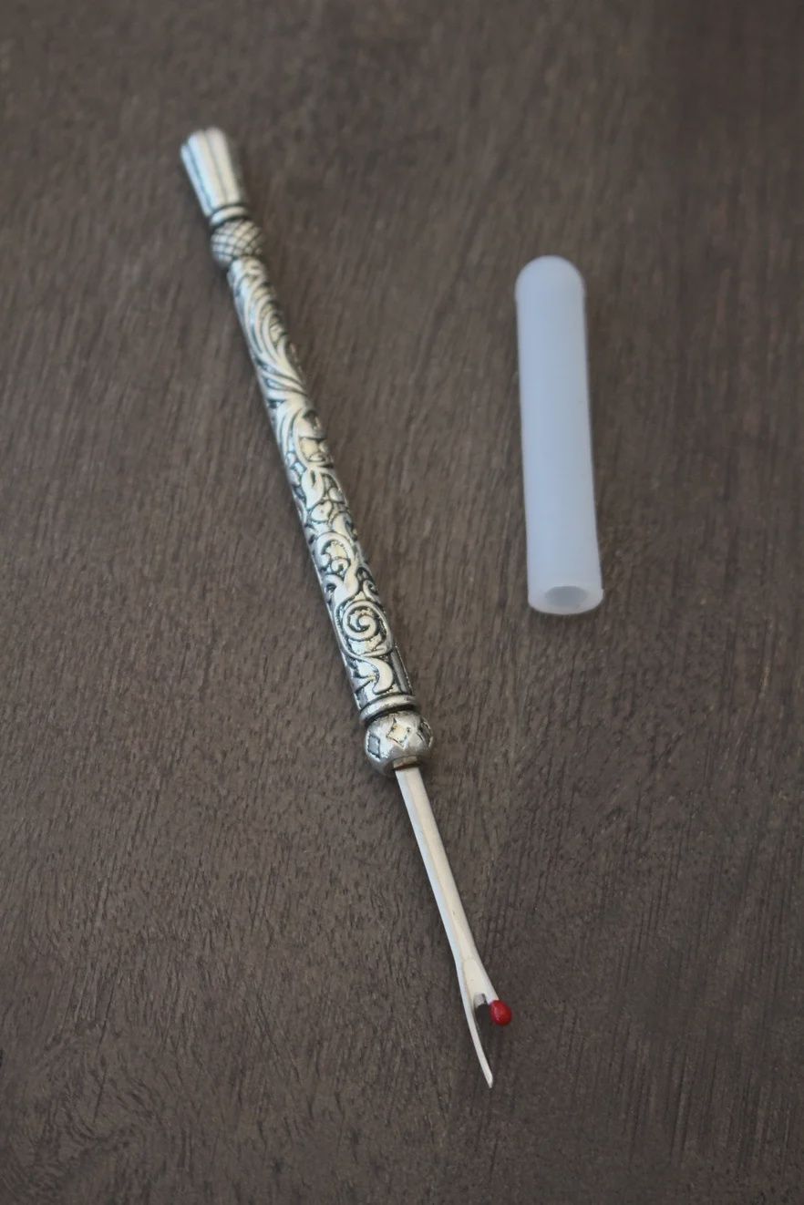 Engraved Metal Seam Ripper Antique Silver