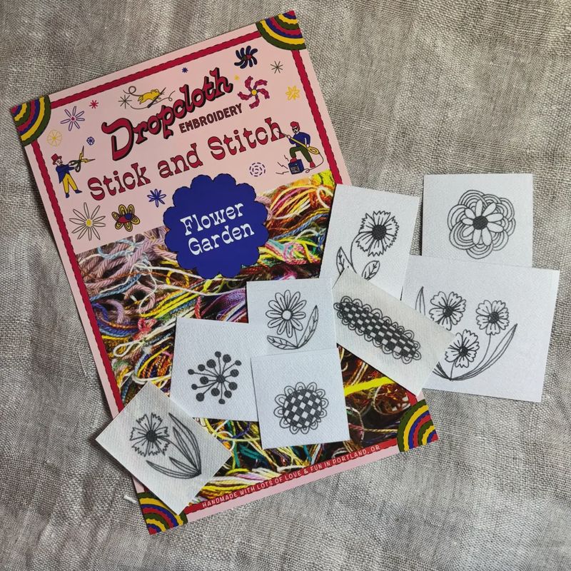 Flower Garden Stitch and Stitch Embroidery Set Dropcloth Samplers