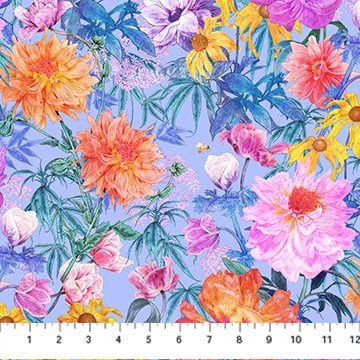 Garden Party Blue Rayon Margo  Figo Fabrics