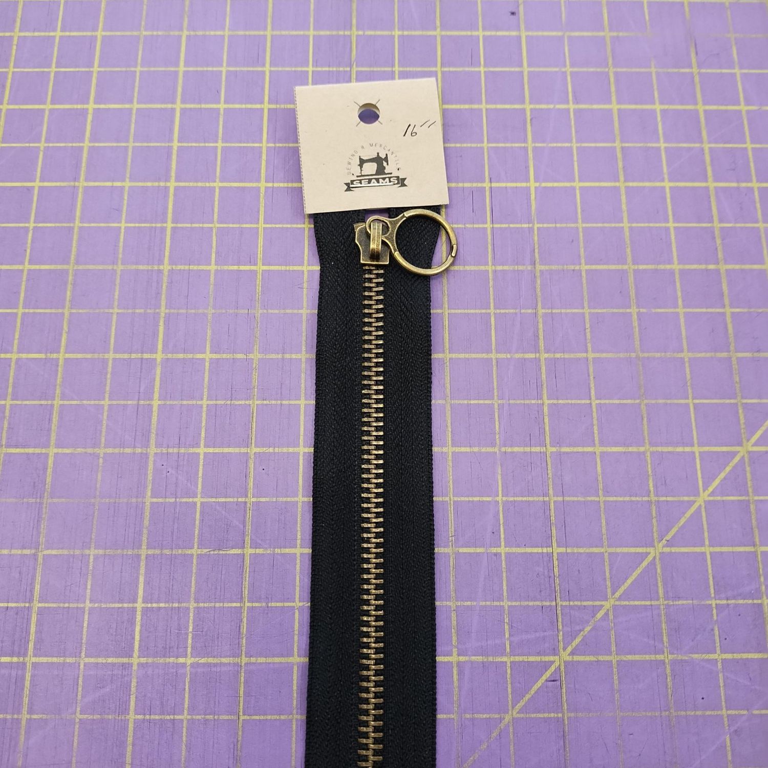 Buckthorn Zipper - Brass -16 in