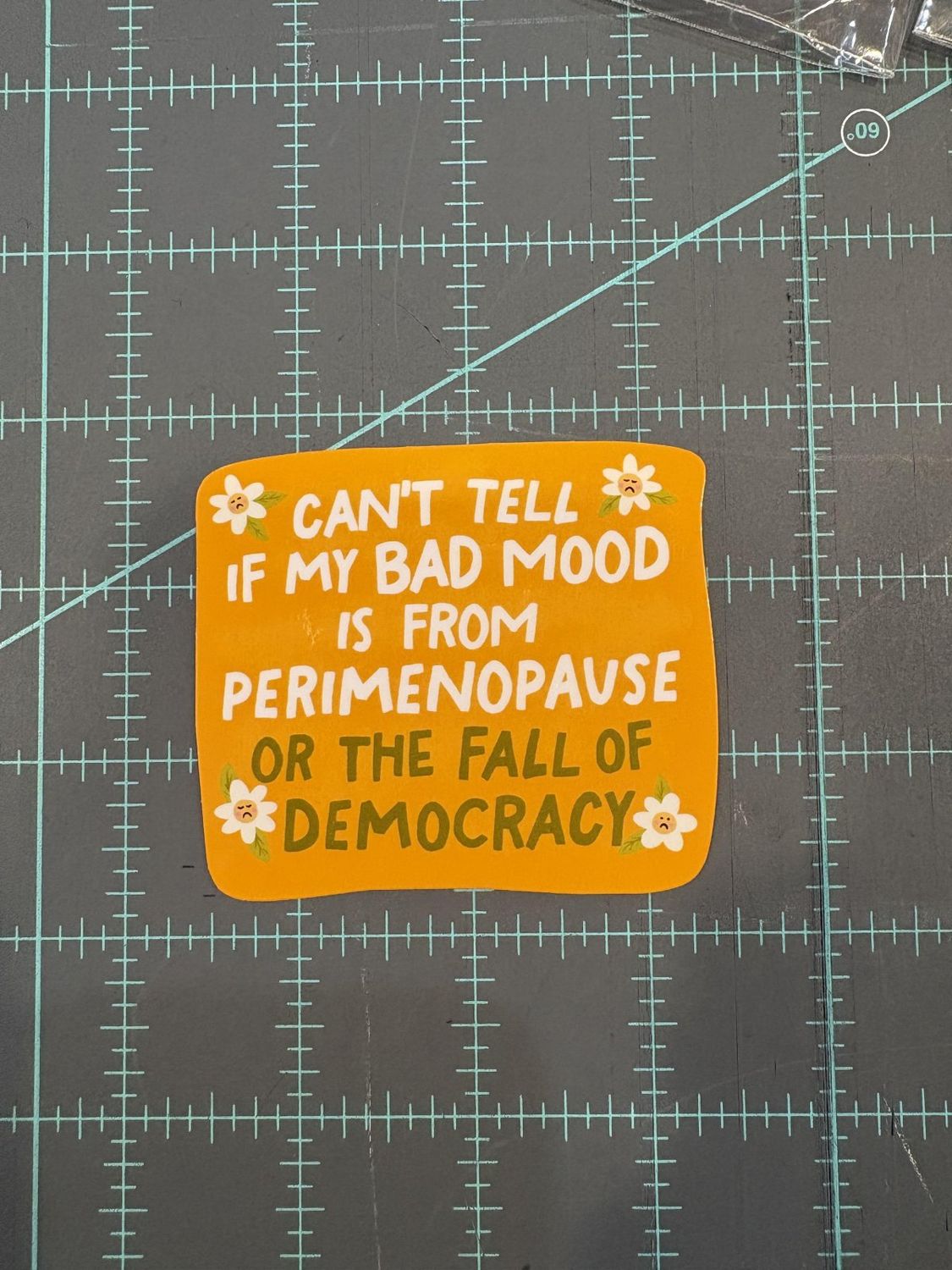 Can't Tell If My Bad Mood is From Perimenopause or the Fall of Democracy Vinyl Sticker Mouthy Broad