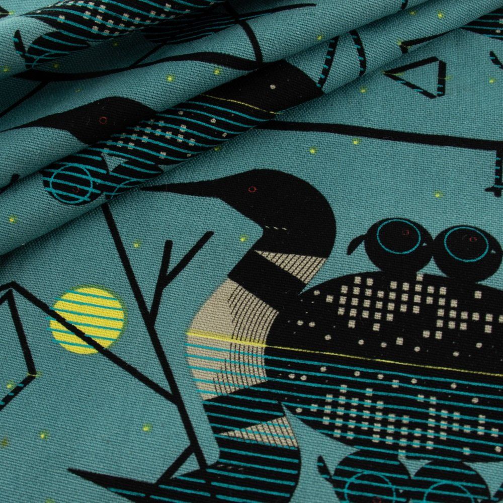 Charley Harper Clair de Loon - Organic Cotton Canvas