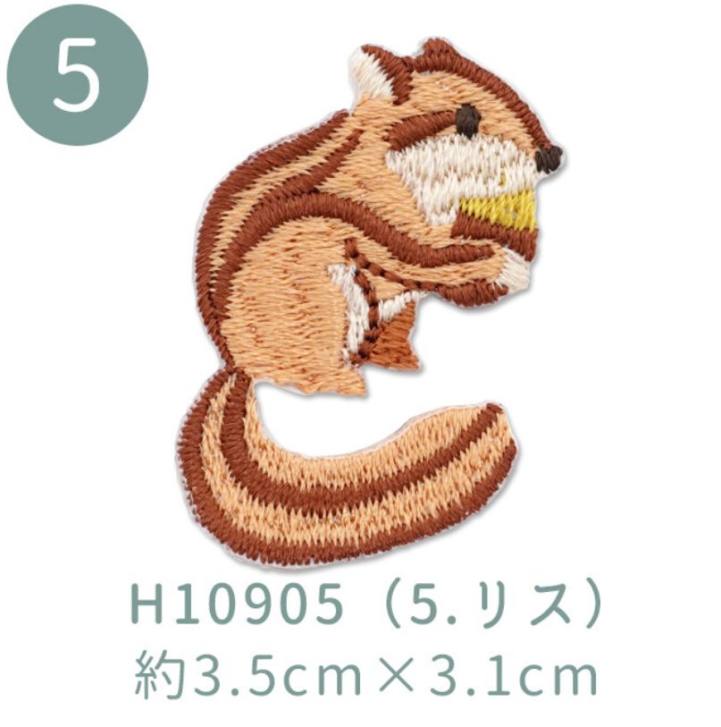Chipmunk Eating Acorn Embroidered Patch Japanese Import