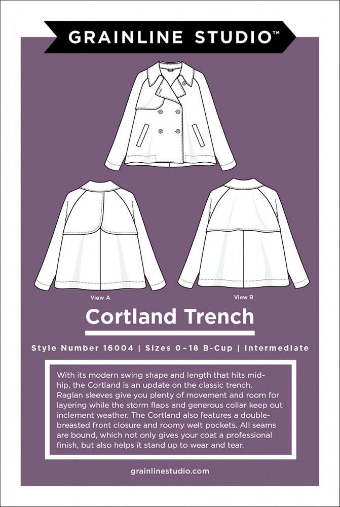 Cortland Trench Size 0-18 - Grainline Studio