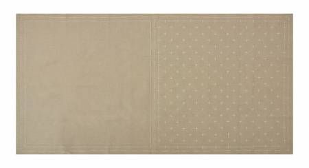 Cosmo Sashiko Cotton &amp; Linen Precut Fabric - Kasuri - Gray