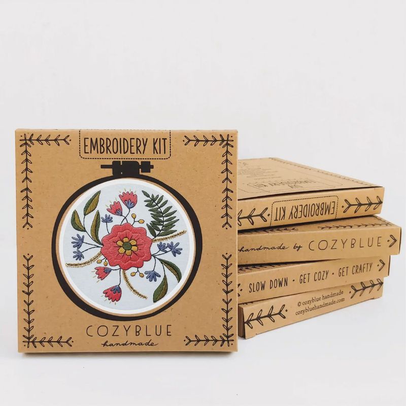 Cozy Blue Embroidery Kit Assorted