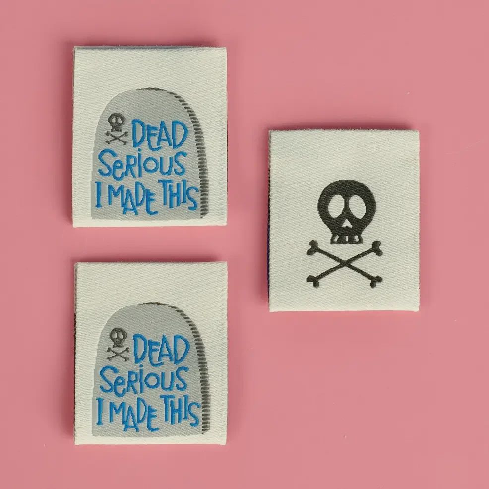 Dead Serious I Made This Reversible Designer Woven Labels 3 pack Kati Cupcake