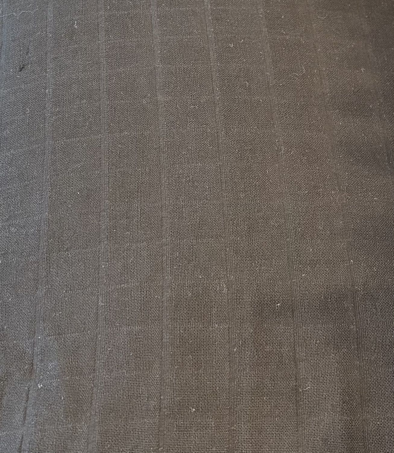 Deadstock Organic Cotton Double Gauze Check in Black