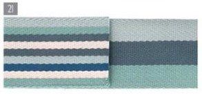 Double sided Striped Strapping - 40mm (1.5"), Color: Silver/Steel/Ocean