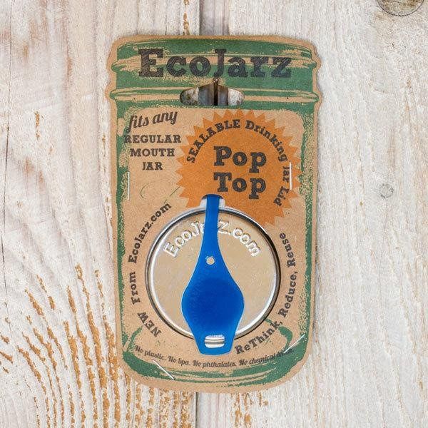 EcoJarz Pop Top- Blue Lid