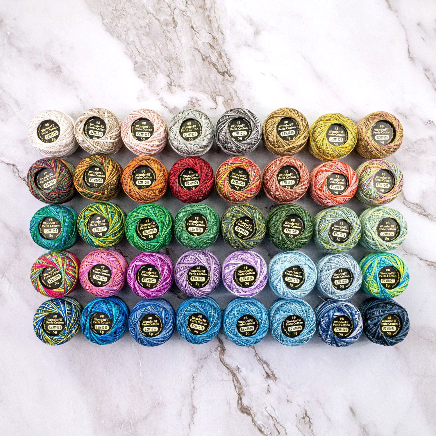 Eleganza Variegated 8wt Egyptian Perle Cotton Thread (Warm Tones 50 Colors) Wonderfil