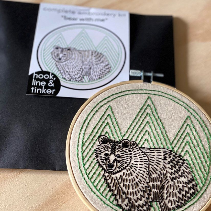 Embroidery Kit - Bear With Me - Hook Line &amp; Tinker