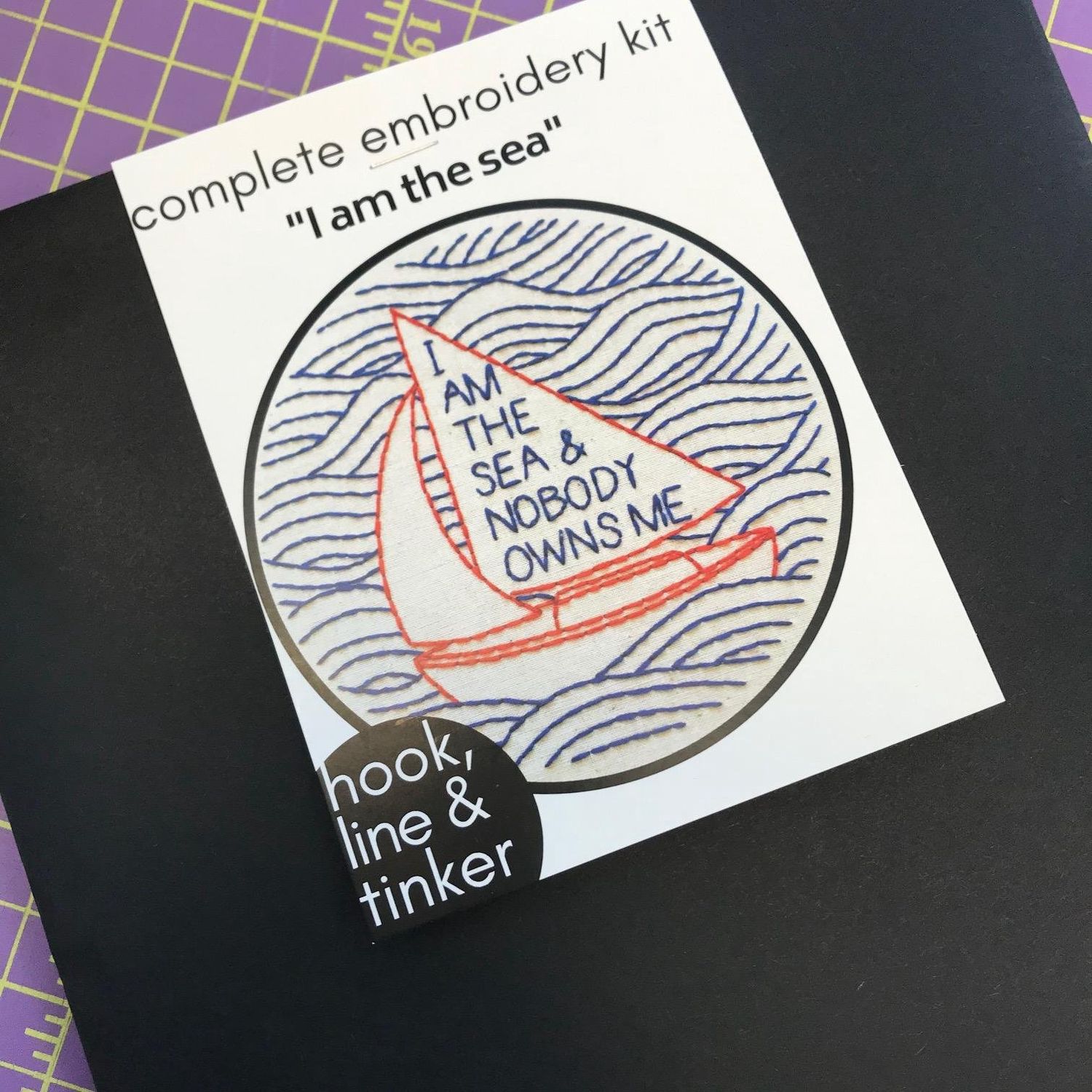 Embroidery Kit - I Am The Sea -  Hook Line &amp; Tinker