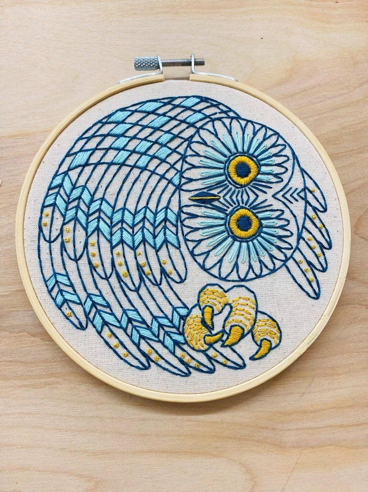 Embroidery Kit - Saw Whet Owl - Hook Line &amp; Tinker