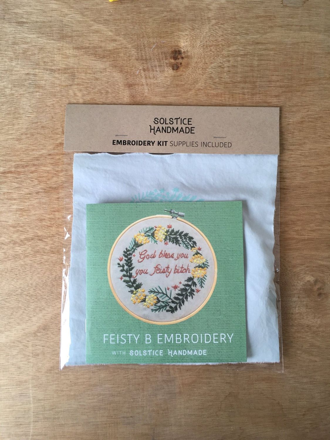 Embroidery Kit Solstice Handmade Feisty Bitch
