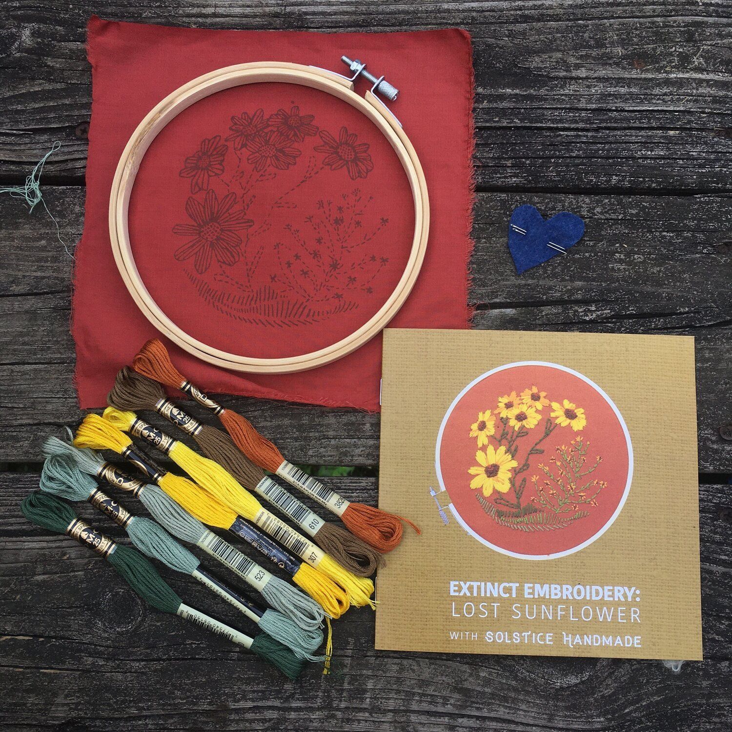 Embroidery Kit Solstice Handmade Lost Sunflower