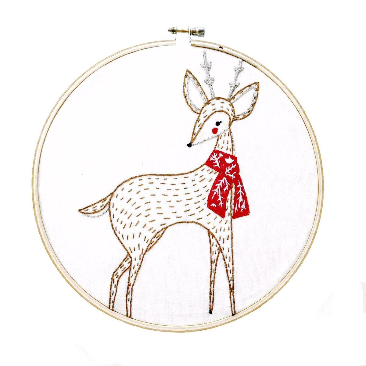 Embroidery Sampler Merriment Deer - Gingiber