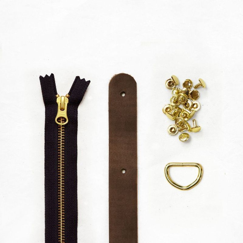 Fremont Tote Leather + Hardware Kit Brown Leather + Brass Hardware - Klum House