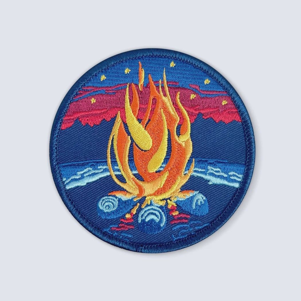 Campfire on the Beach Sew On Embroidered Patch Bough &amp; Antler Northwest Goods