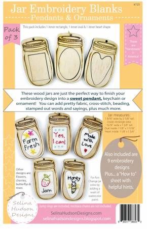 Canning Jar Pendant/Ornament Embroidery Blanks