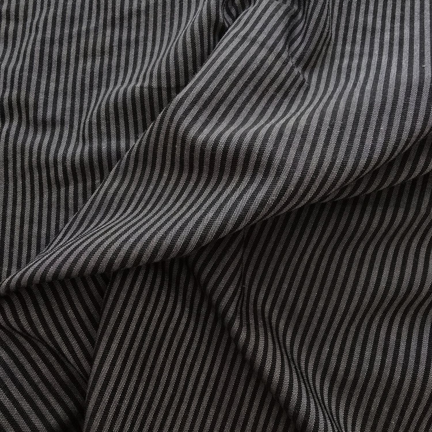 Charcoal/Black Striped Cotton Deadstock
