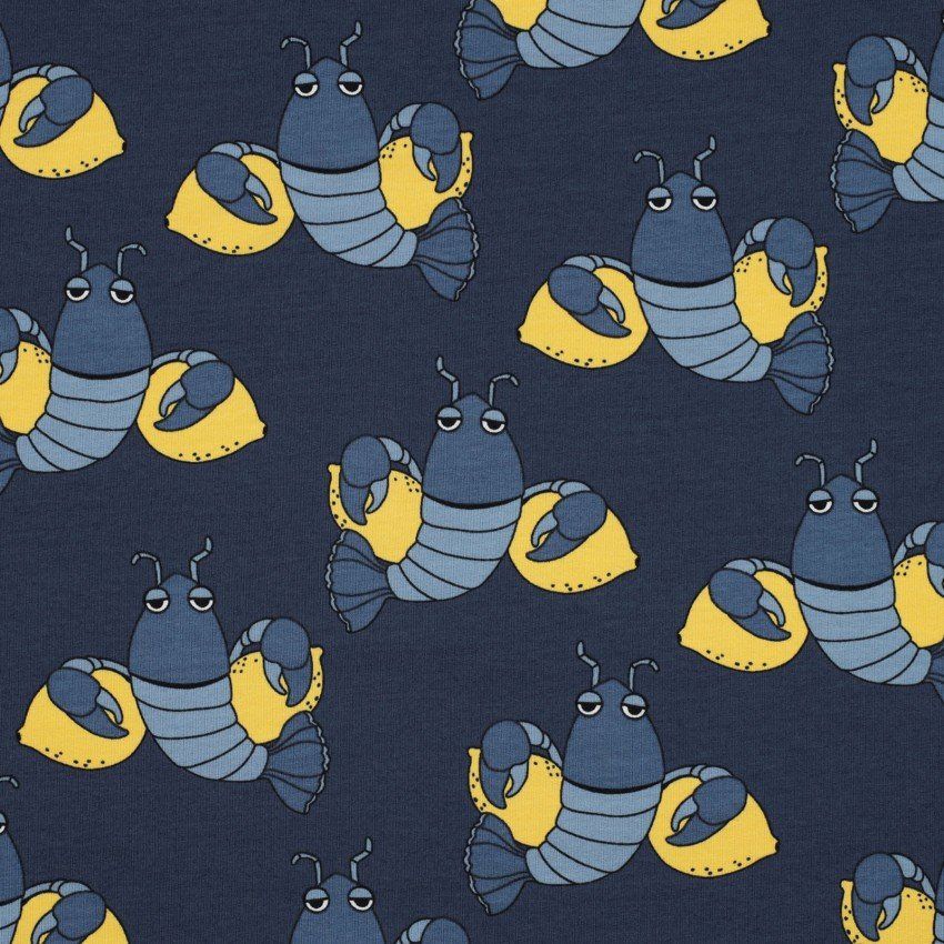 Cool Lobsters in Blue French Terry