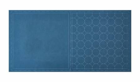 Cosmo Sashiko Cotton &amp; Linen Precut Fabric - Circle - Blue