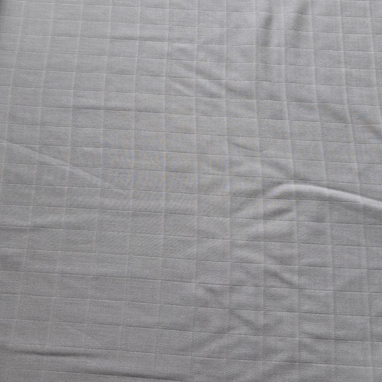 Deadstock Organic Cotton Double Gauze Check in Grey Flintl