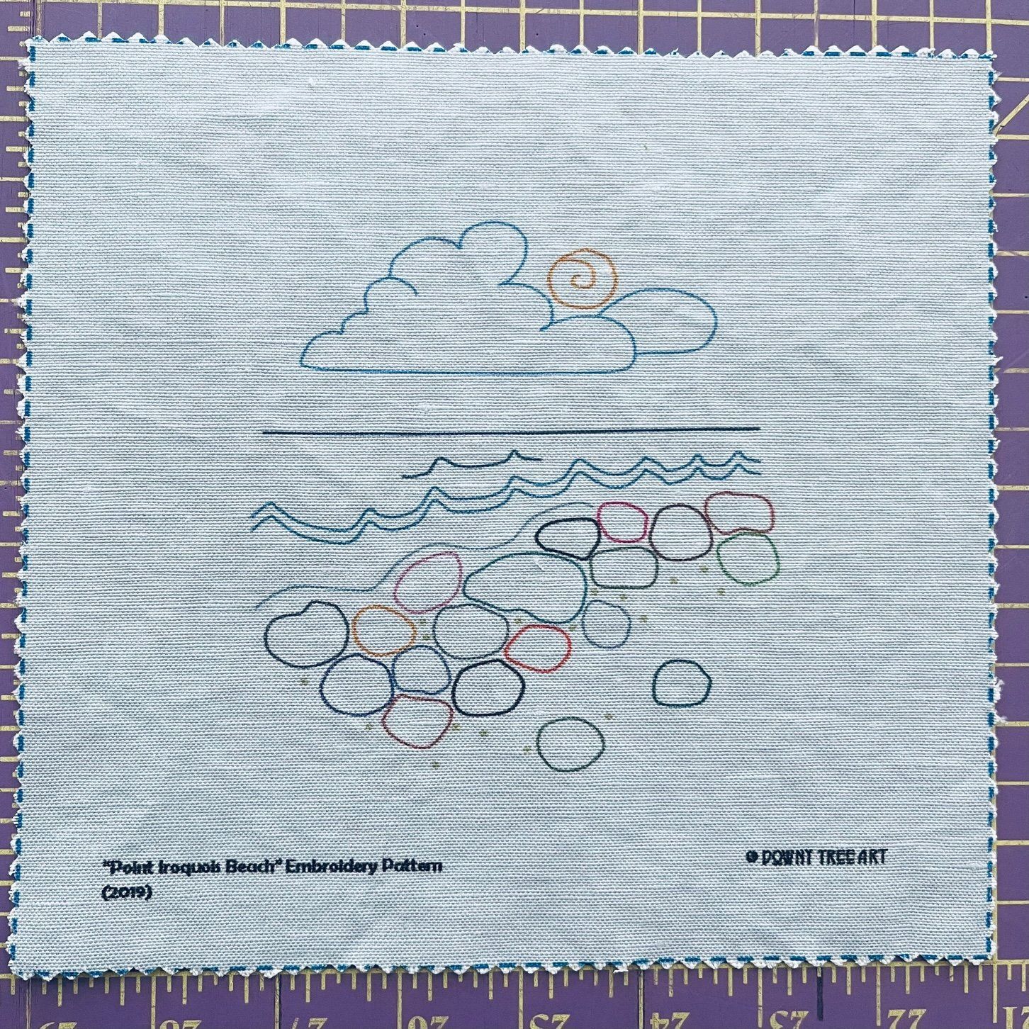 DIY Embroidery Kit - Blue Point Iroquois Beach - Downy Tree Art