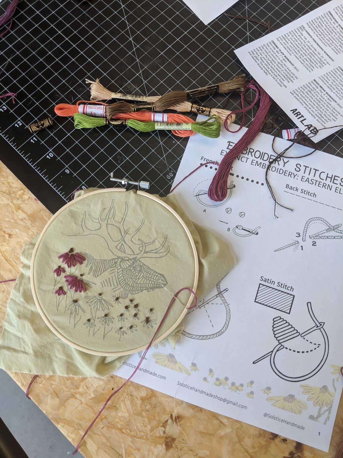 Embroidery Kit - Eastern Elk - Solstice Handmade