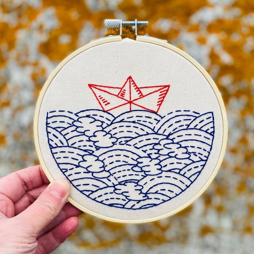 Embroidery Kit - Hope Floats My Boat - Hook Line &amp; Tinker