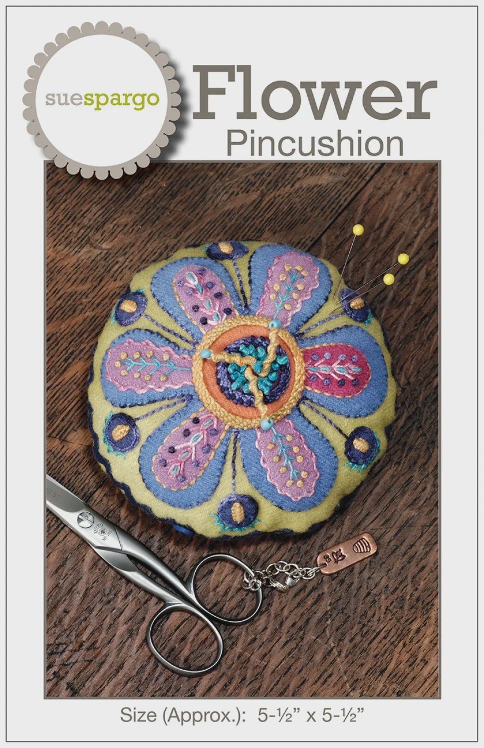 Flower Pincushion Wool Applique Pattern