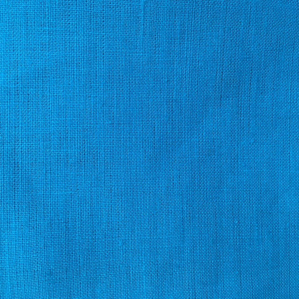 CLEARANCE! 100% Linen Midweight Woven - Electric Cyan Blue