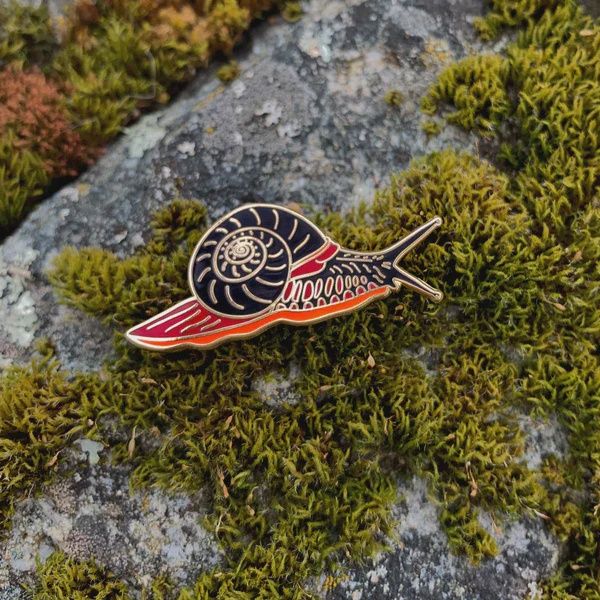 CLEARANCE! Fire Snail Enamel Pin 25% to Charity