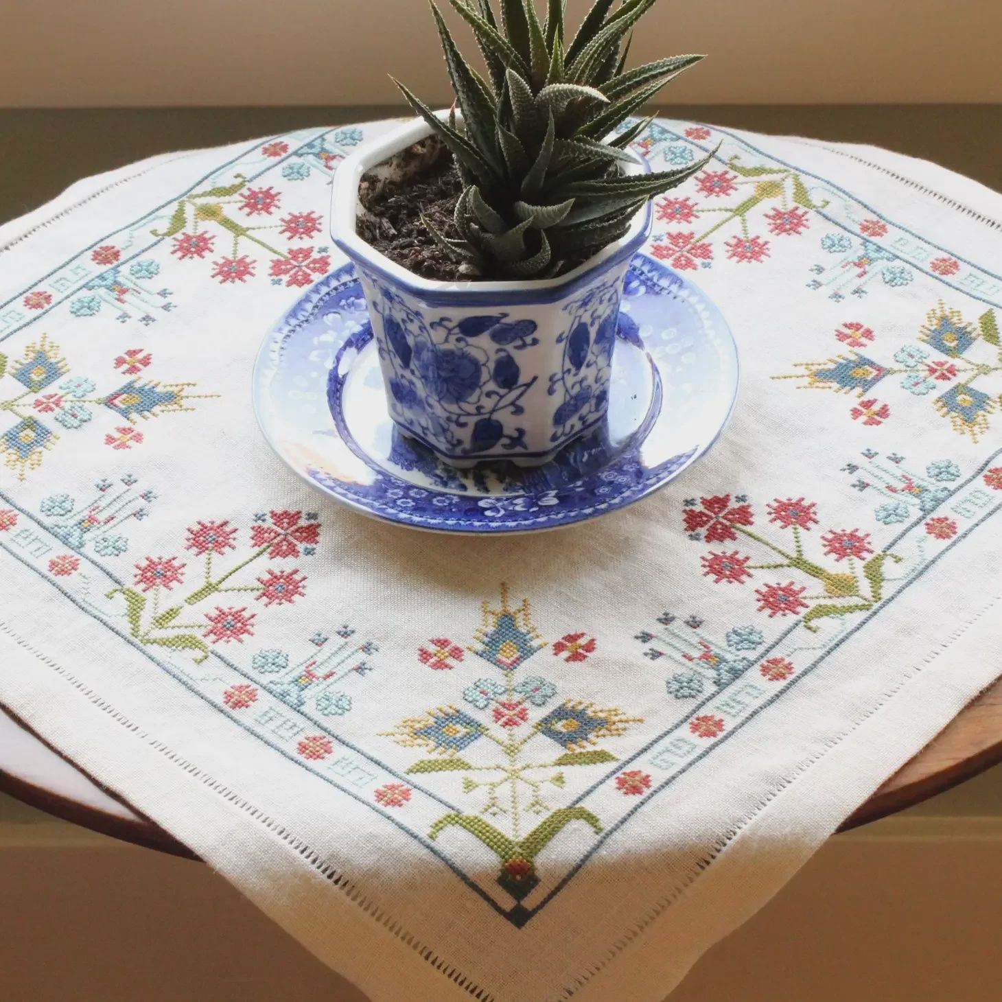 Cross Stitch Kit Blue Larkspur - AvleFolk Embroidery